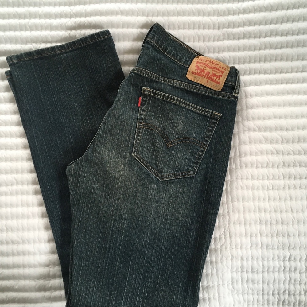 Men’s Levi Strauss & Co. 559 Relaxed Fit Straight Leg Jeans, Medium Wash 34 x 34